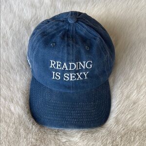 New Blue Cap with 'Reading is Sexy' Embroidery